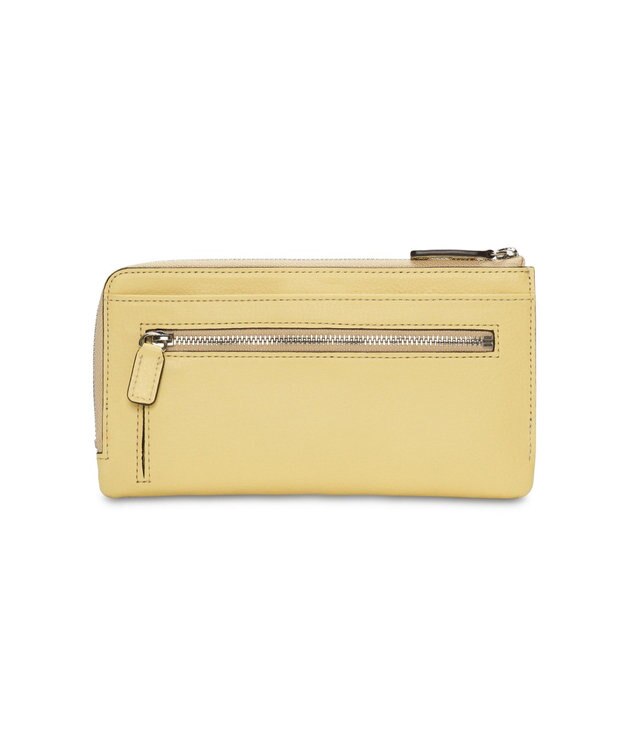 PELLE BORSA メッシュL字ファスナーコンパクト長財布 Chrono Weave クロノウィーブ 5843 クリームイエロー