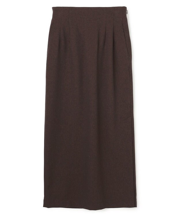 uncrave ウォッシャブルウールライクツイル Iラインスカート ブラウン