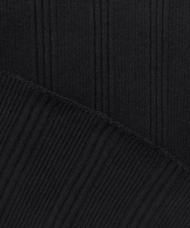 uncrave 【手洗い可】シアー ランダムリブ ノースリーブ カットソー（uncrave STANDARD） ブラック