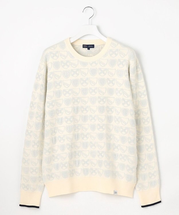 23区GOLF 【MEN】エンブレムジャカードセーター ホワイト系5