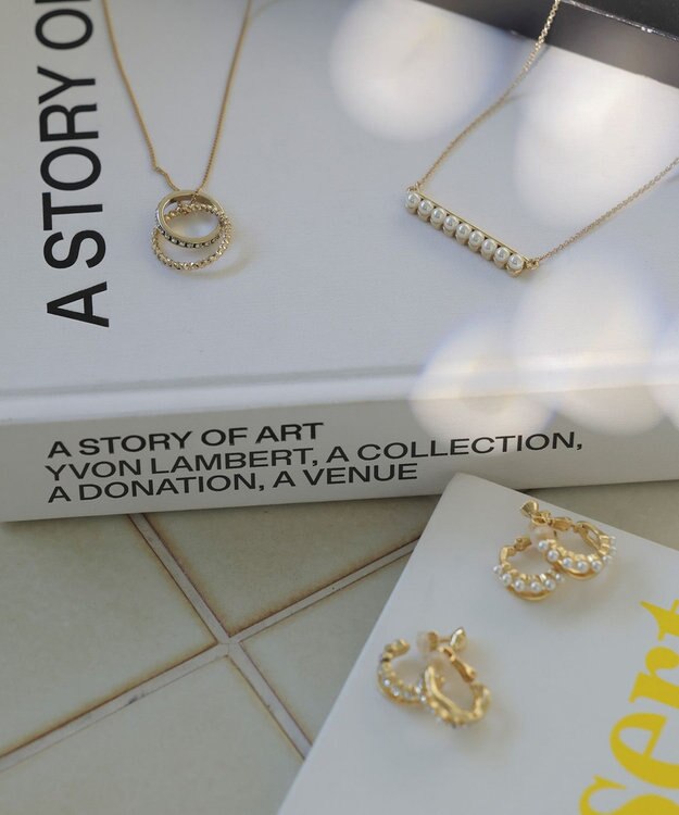 ANY SIS ダブルリング ネックレス ライトゴールド