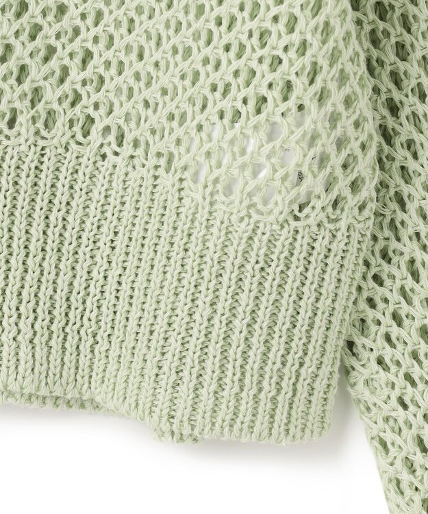 BEIGE， CACTUS / メッシュカーディガン Sage x White