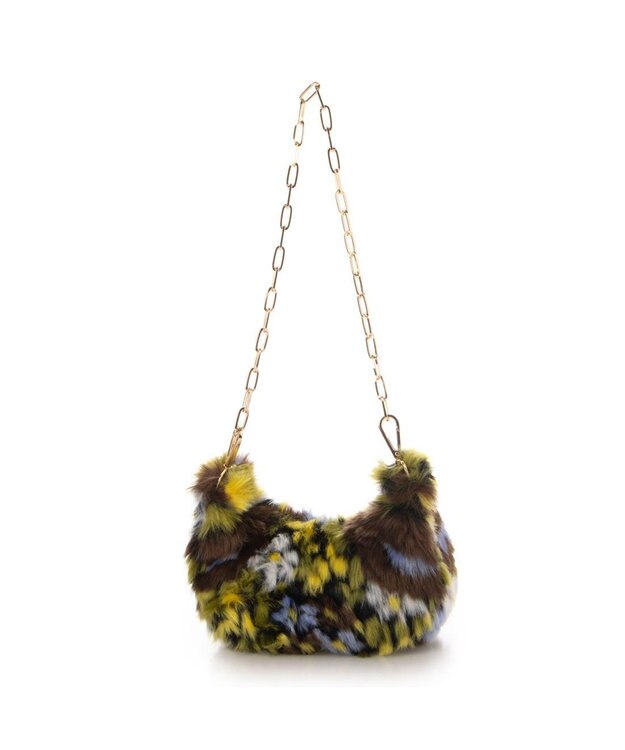 UNBILLION カシュカシュ cachecache / 花柄エコファーチェーンショルダー イエロー