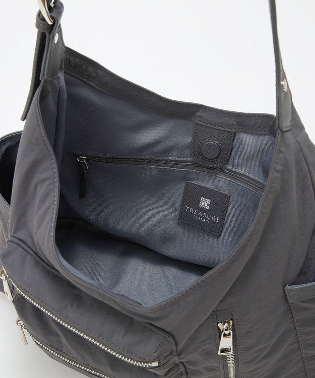 TOPKAPI 【TREASURE TOPKAPI】ナイロン アウトポケット 2way ショルダーバッグ / 軽量 ミディアムグレー