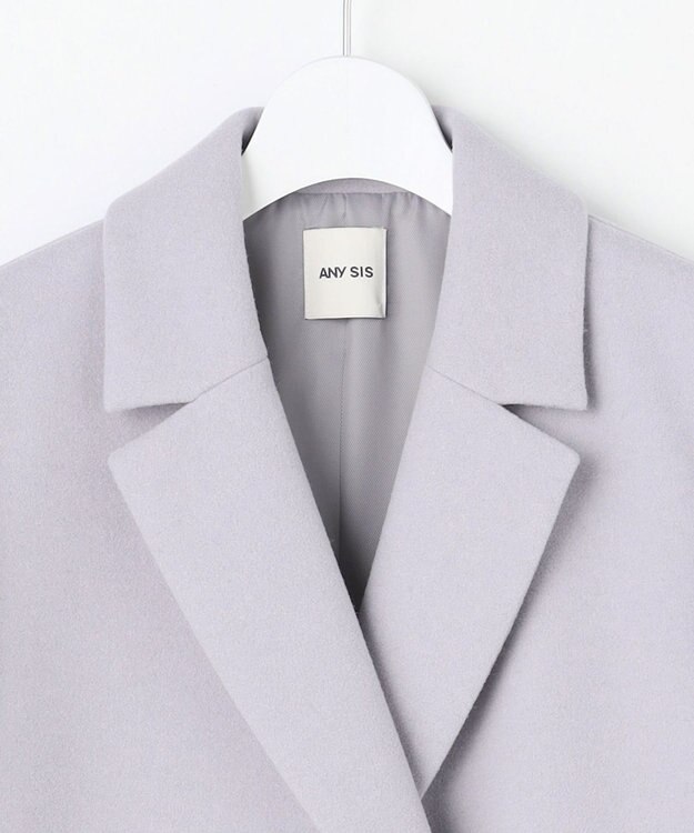 ANY SIS S ウールライクロング チェスターコート アイスグレー