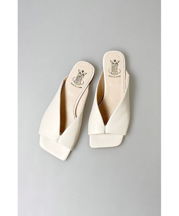 BONTRE 【BONTRE/ボントレ】スクエアトゥフラットサンダル ホワイト