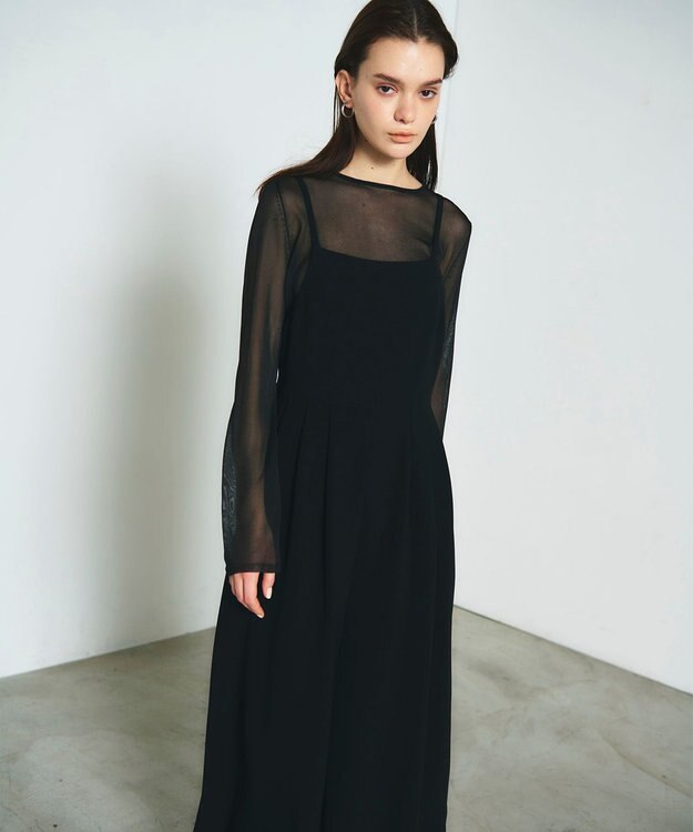 GRACE CONTINENTAL トリアセタックサロペット ブラック