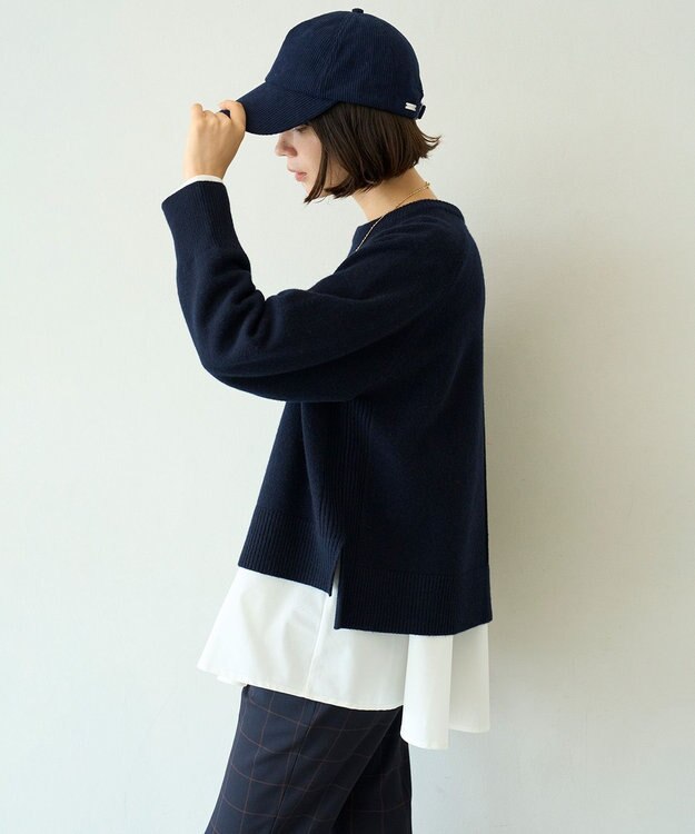 UNFILO コーデュロイ キャップ ネイビー