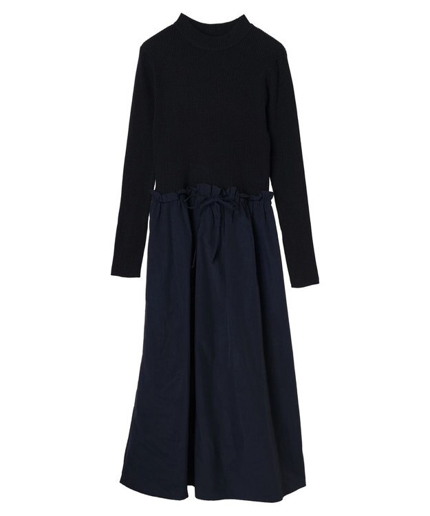 Green Parks ドッキングニットワンピース Navy