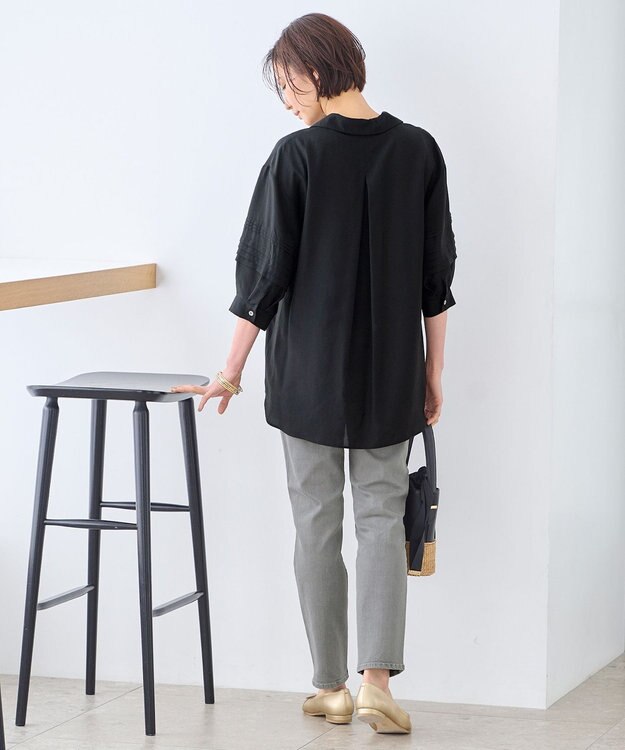 自由区 【XSサイズ～/洗える】365DENIM ストレートスリム パンツ ライトグレー系