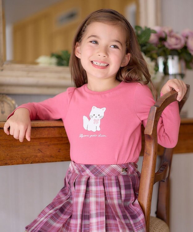 ANY KIDS 【WEB限定】7days プリント Tシャツ ローズ×ネコ