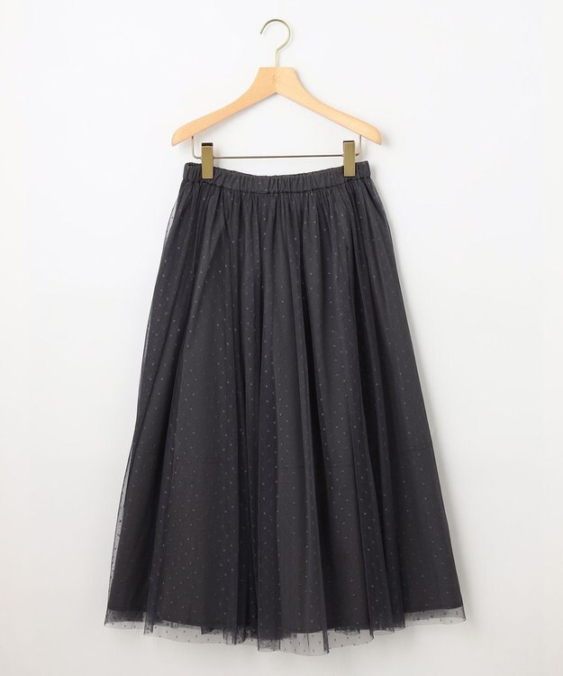 組曲 【2WAY】ドットチュールリバーシブル スカート グレー系