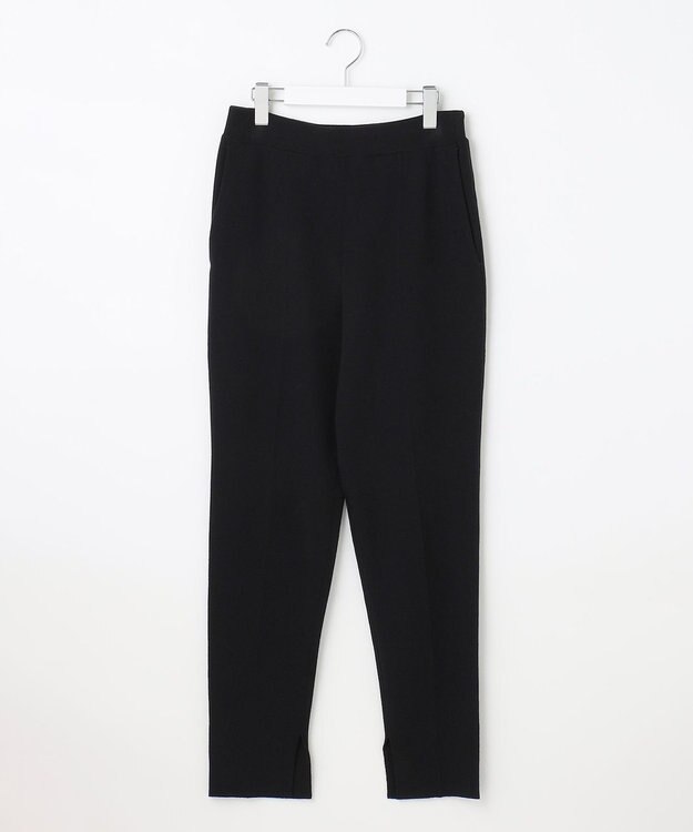 自由区 【洗える/セット可】レーヨンストレッチ テーパードパンツ ブラック系