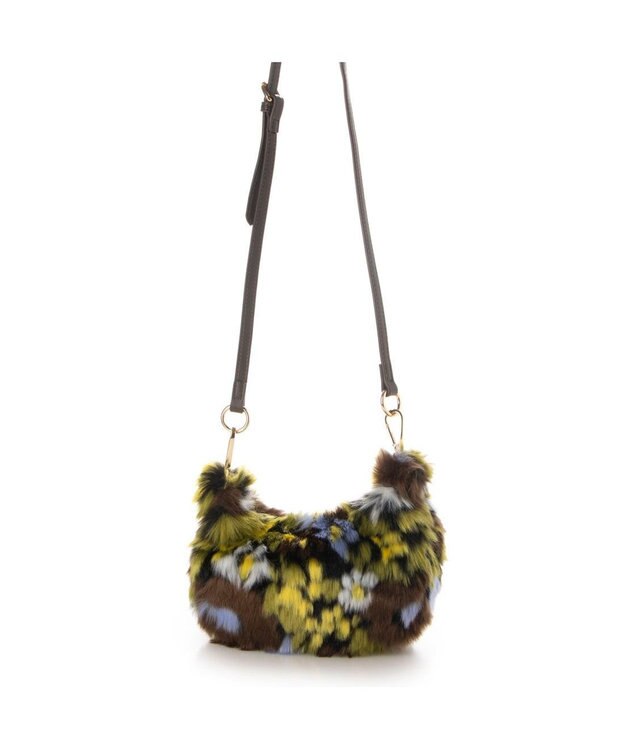 UNBILLION カシュカシュ cachecache / 花柄エコファーチェーンショルダー イエロー