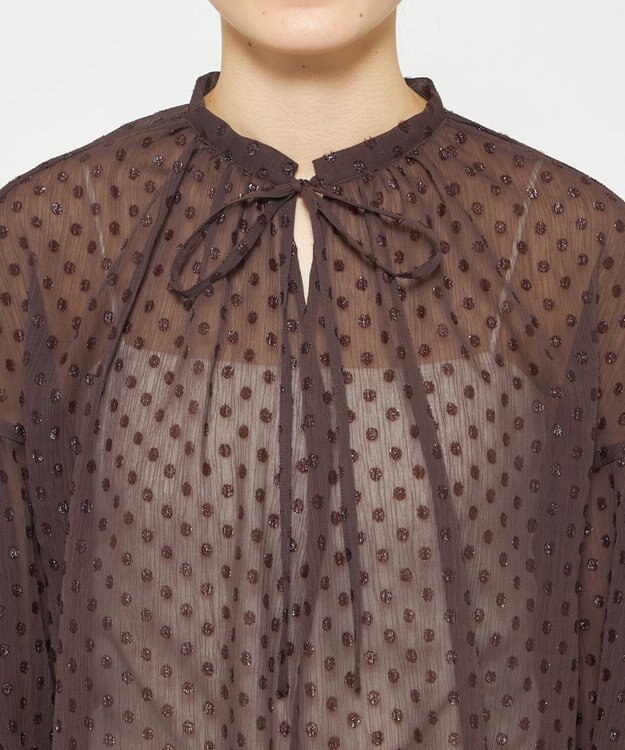 uncrave シアードットジャガード ブラウス ブラウン