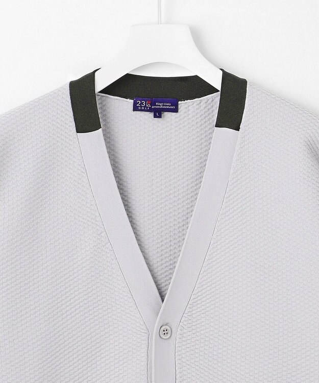 23区GOLF 【MEN】【ウォッシャブル】ニットカーデガン 軽く羽織れて動きやすい 日常使いに便利 ライトグレー系