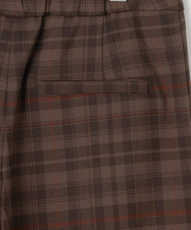 J.PRESS LADIES S milledタータンラメチェック クロップド パンツ ブラウン系