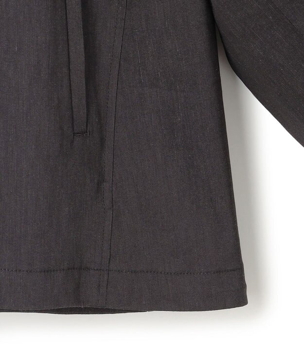 23区 S 【洗える】リネンレーヨンストレッチ ブルゾン ダークブラウン系