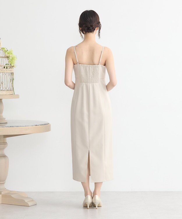 earth music&ecology SET2点フリルボレロ＋ナローワンピース ライトベージュ