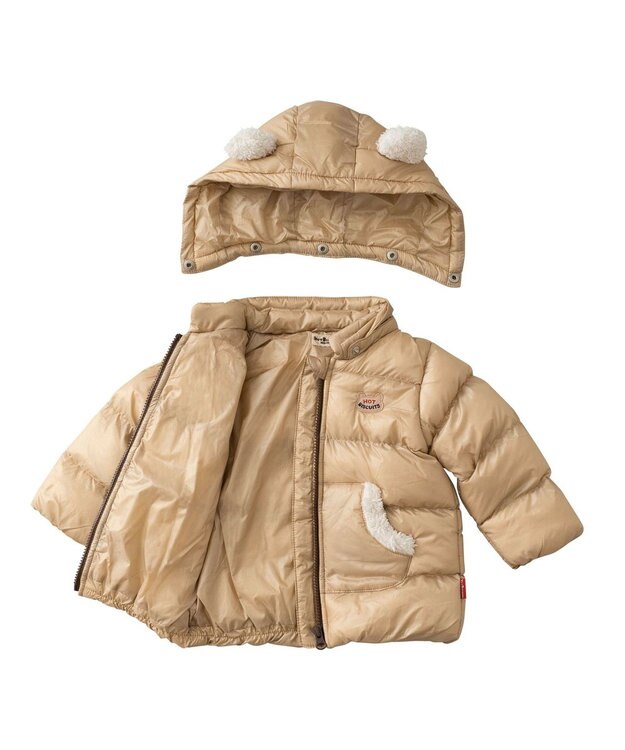 MIKI HOUSE HOT BISCUITS 【80-120cm】 高機能 グースリー素材 中綿ジャンパー ベージュ