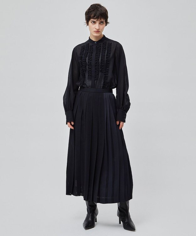 BEIGE， MOYE / プリーツスカート Navy×Navy