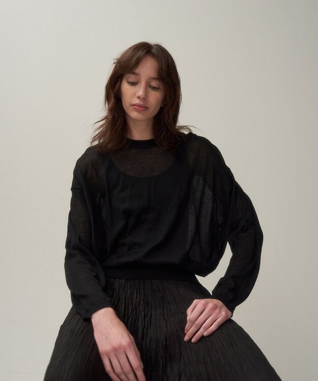 ATON COMPACT COTTON | クルーネックセーター BLACK