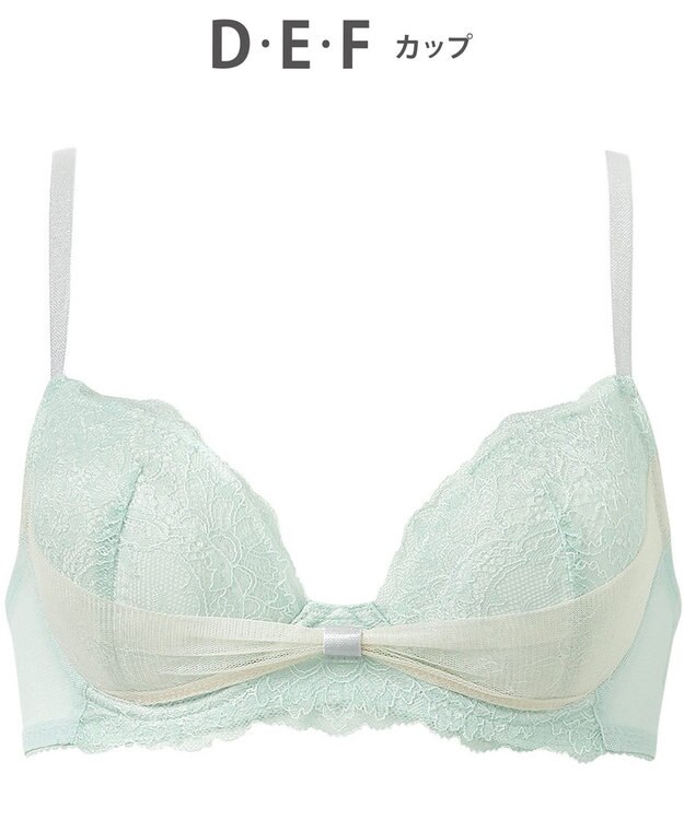 WACOAL 【ファーストリボンブラ】 ブラジャー 【若い世代の体型特徴を考えた設計仕様】 きれいな谷間をメイクしてキープ まるみのあるシルエット レディース BRB409 /ワコール グレイッシュブルー