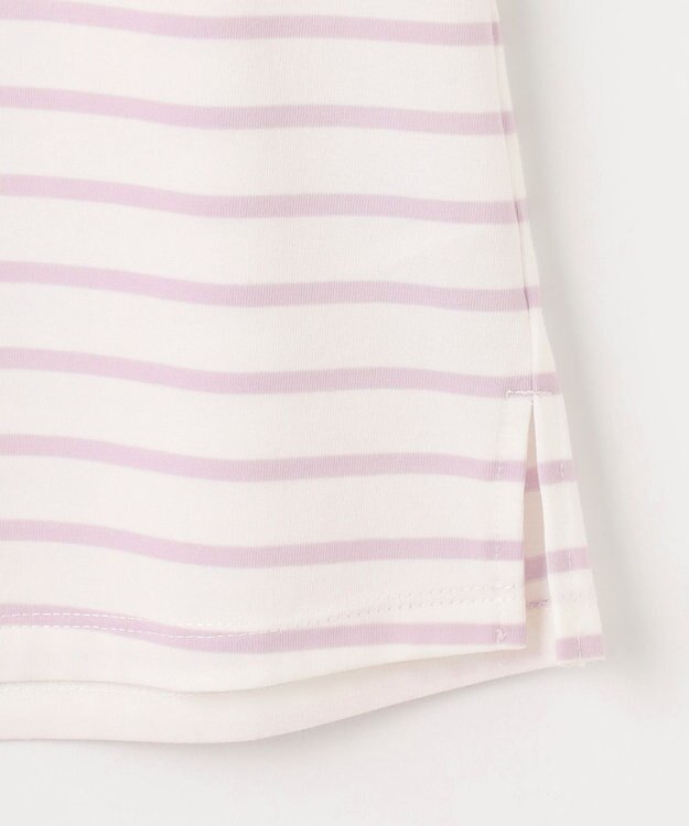 ANY SIS L 【UVカット・接触冷感・撥水・汗ジミ防止】プレーティングジャージー タックスリーブ カットソー ラベンダーボーダー