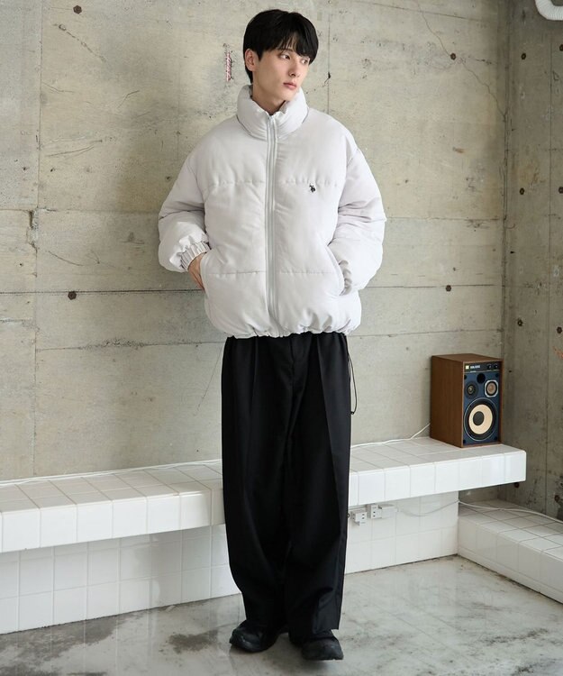 WEGO 【WEB限定/Sサイズ新登場/お気に入り登録者数5万人越えの大人気アイテム】U.S. POLO ASSN.別注パデッドジャケット ライトグレー