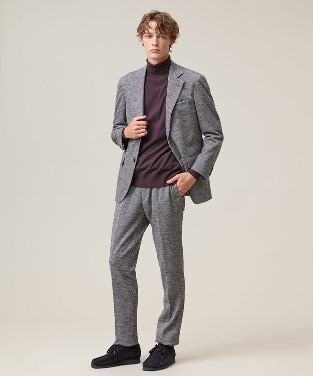 J.PRESS MEN 【セットアップ対応 / ストレッチ】SOFAニット ハイグレードジャージー スラックス ブラック系8