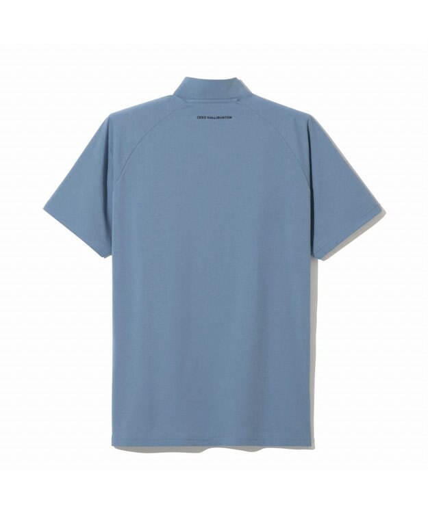 ZERO HALLIBURTON 【吸水速乾・UVケア】 ダブルリブ着心地ジッパーモックネックTシャツ ZHG-M5S7d 82955 ライトブルー