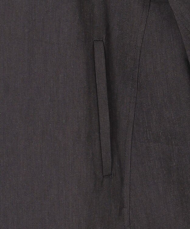 23区 【洗える】リネンレーヨンストレッチ ブルゾン ダークブラウン系