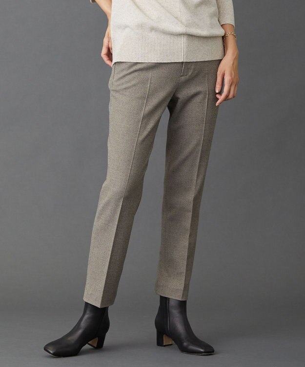 J.PRESS LADIES 【洗える】チェルビック テーパード パンツ ベージュ系