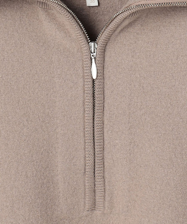 自由区 L 【SHIHOさん着用】ボイルドウールハーフジップ ニット モカ