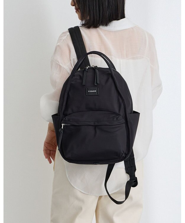 MioFIRANO はっ水軽量ナイロンオーバルハンドルリュック　FIRANO フィラノ BLACK