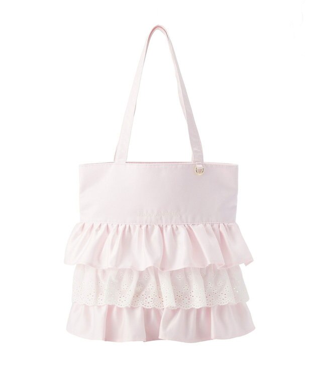 Maison de FLEUR サテンフロントフリルスクエアトートバッグ Light Pink