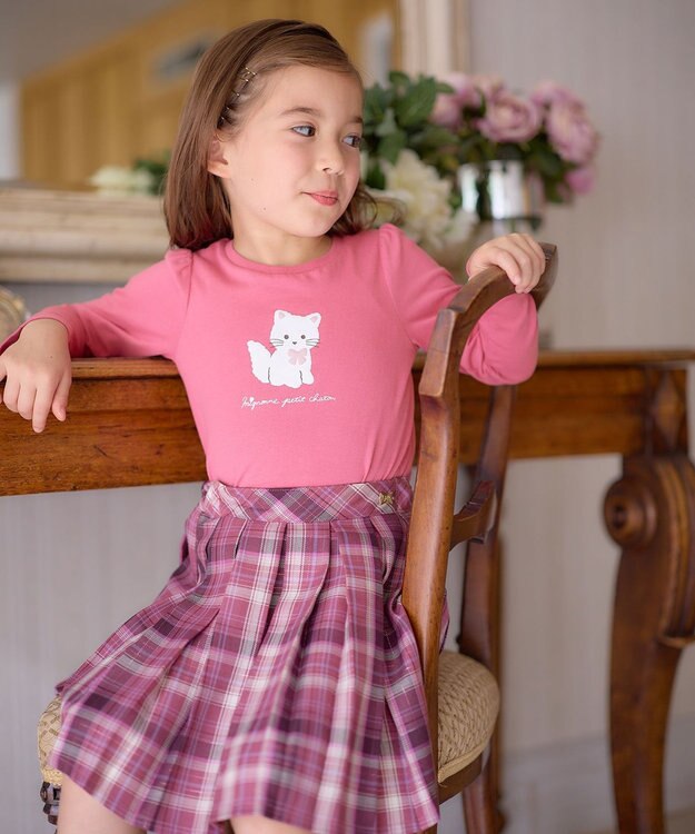 ANY KIDS 【WEB限定】7days プリント Tシャツ ローズ×ネコ