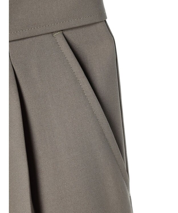 CRAFT STANDARD BOUTIQUE ポリエステルツイルベルテッドパンツ Gray Beige