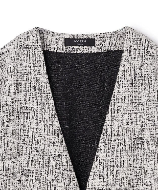 JOSEPH HOMME 【イージーケア】パフィーチェックジャージー　カーディガン ライトグレー系