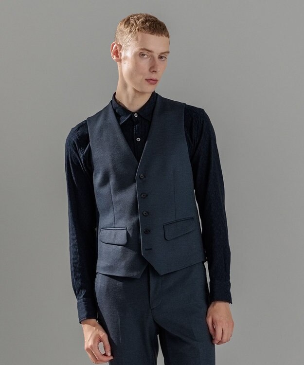 JOSEPH HOMME 【LEON 掲載】ウーステッドモックロディ ジレ ダルブルー系