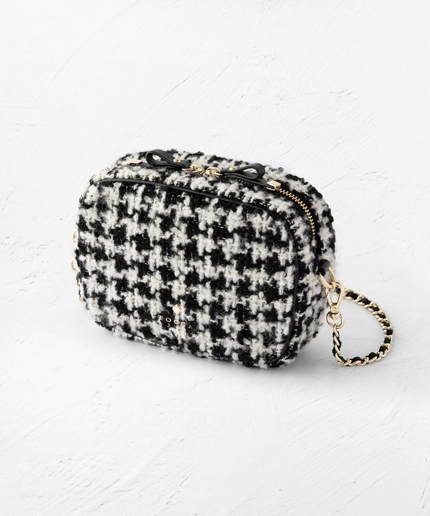 TOCCA TWEED CAMERA BAG カメラバッグ ブラック×ホワイト系