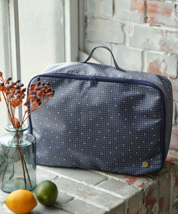 組曲 KIDS gingham K heart トラベルバッグL ネイビー系5