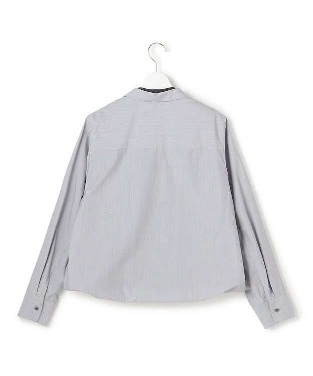 ICB L 【洗える】レイヤードシャーティング ブラックストライプ系