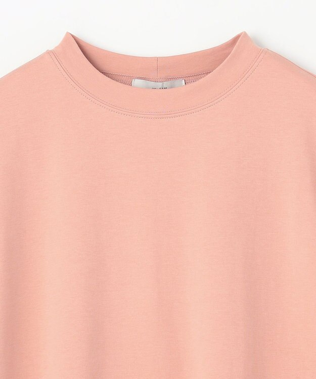 ANY 【UVケア/接触冷感】モックネックフレンチスリーブＴシャツ コーラル