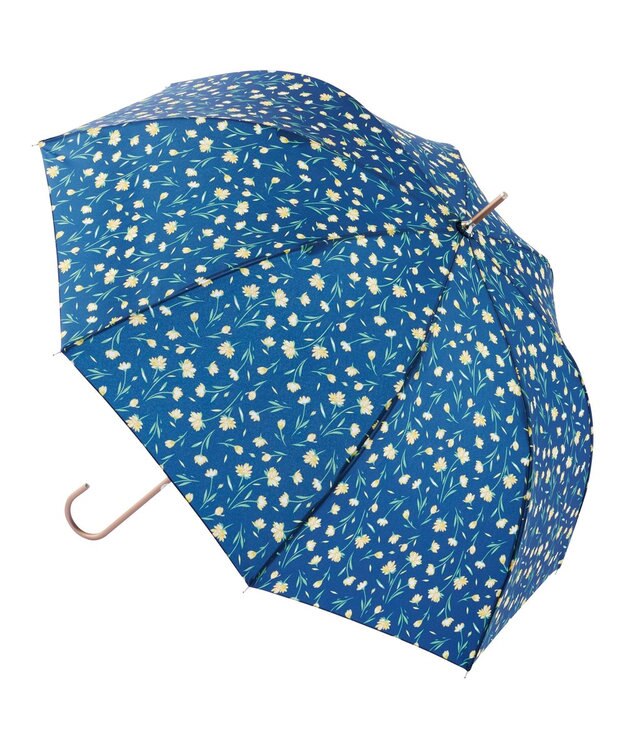 MOONBAT estaa 【耐風】長傘 ダンシングフラワー UV ネイビーブルー