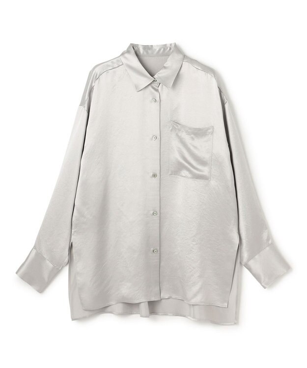 uncrave アセテートヴィンテージサテン ミドルシャツ シルバー