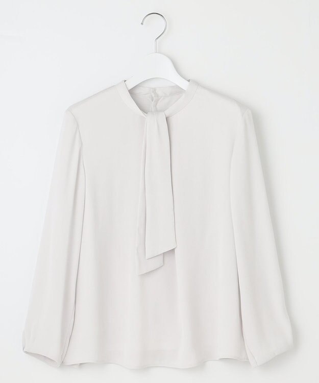 J.PRESS LADIES S ジョーゼット ボウタイ カットソー ライトグレー系