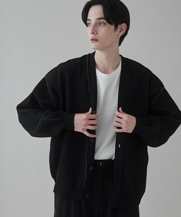 WEGO クリアライトリバーシブルカーディガン ブラック