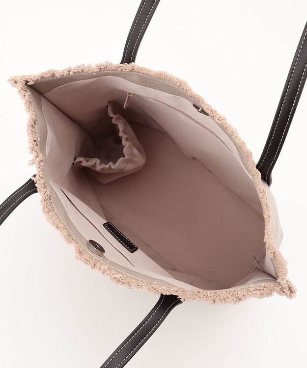 LA BAGAGERIE 【MONICA】A4フリンジキャンバストート グレージュ×ブラック