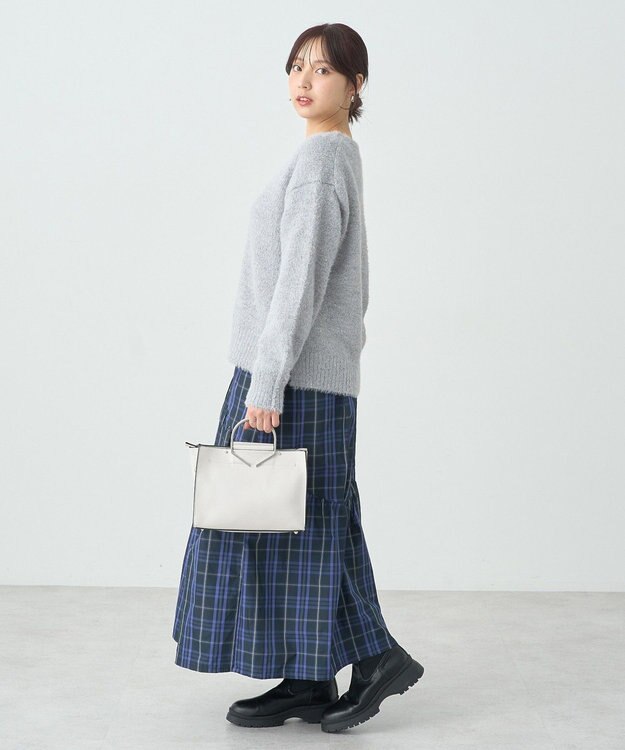 earth music&ecology スパンコールシャギーＶネックプルオーバー Gray